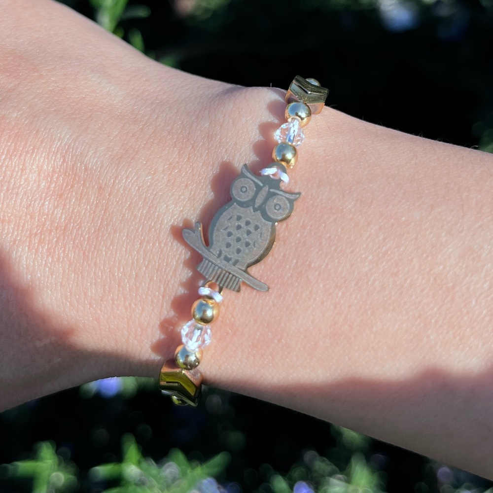 Owl adjustable charm bracelet $6 ea.